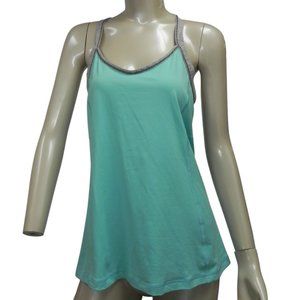 Lululemon Size 10 Racer Back Athletic Yoga Tank Top Mint Green w/ Black/White